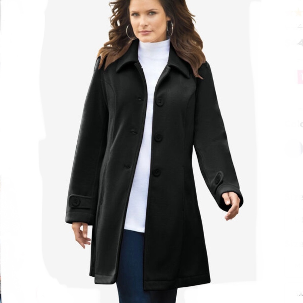 PLUS SIZE 26/28 A-Line Plush Fleece Jacket